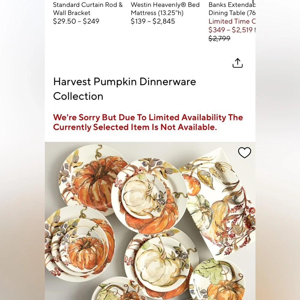 Williams Sonoma Autumn Pumpkin 3 Salad Plates